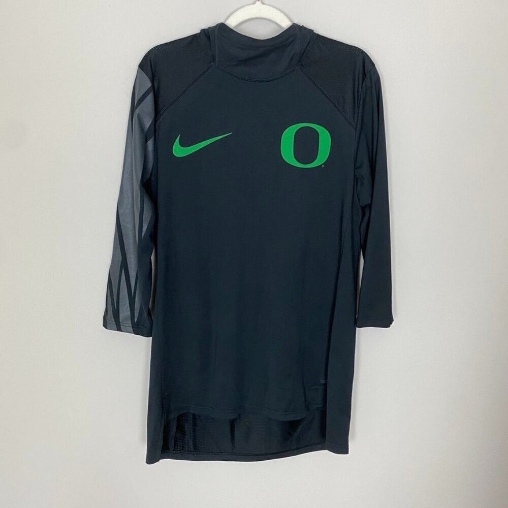 Nike Oregon Ducks Womens Team Issued PK80 3/4 Shooting Shirt Medium Black Green